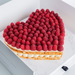 Raspberry Mille-Feuille (Heart Shaped)